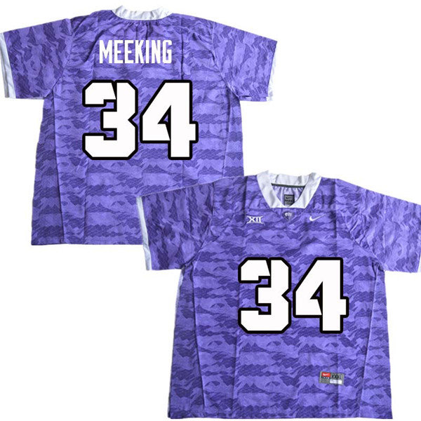 Men #34 Ni Jeel Meeking TCU Horned Frogs College Football Jerseys Sale-Purple